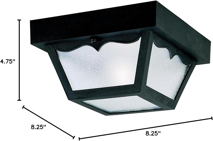 Westinghouse Lighting 6682200 Traditional One-Light Outdoor Flush-Mount Fixture, Black Finish on Polypropylene | Lumora