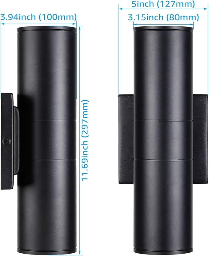 LEONLITE Integrated LED Cylinder Up Down Wall Light Outdoor, 100V-277V Aluminum Waterproof High-end Wall Sconce in | Lumora