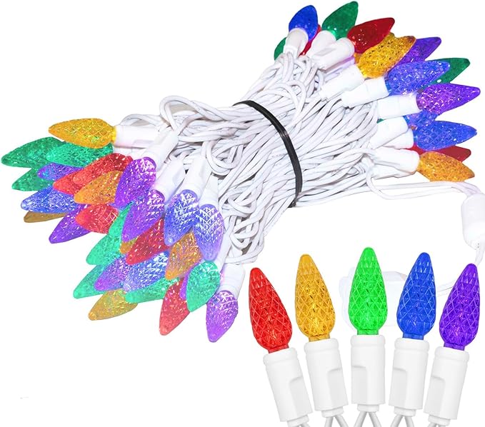Novelty Lights 24FT 70 LED C6 Christmas String Lights, Outdoor Commercial Grade Tree Decorations, Permanent LED | Lumora