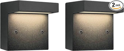 GKOLED 2-Pack Low Voltage LED Deck Lights, Landscape Step Wall Stair Railing Post Lighting with 3W Integrated LED Chips, IP65 Waterproof for Outdoor, Die-cast Aluminum, Black Powder Coated Finish