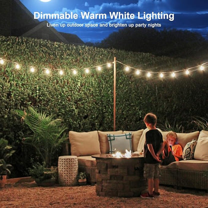 96FT Outdoor String Lights, DIY Infinite Colors, Music Sync Dimmable, WiFi Alexa/Google Assistant Compatible, Waterproof Commercial Grade Hanging Patio Lights for Porch Balcony Backyard Bistro