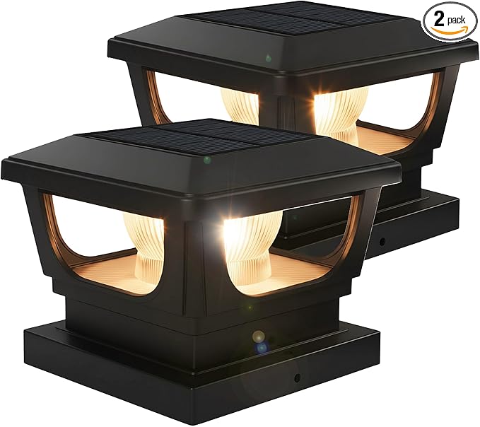 Brighticonic Solar Post Cap Lights Outdoor 4x4, 3x3 – Auto On/Off Post Lights Solar Powered - Easy Install IP65 | Lumora