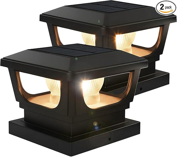 Brighticonic Solar Post Cap Lights Outdoor 4x4, 3x3 – Auto On/Off Post Lights Solar Powered - Easy Install IP65 | Lumora