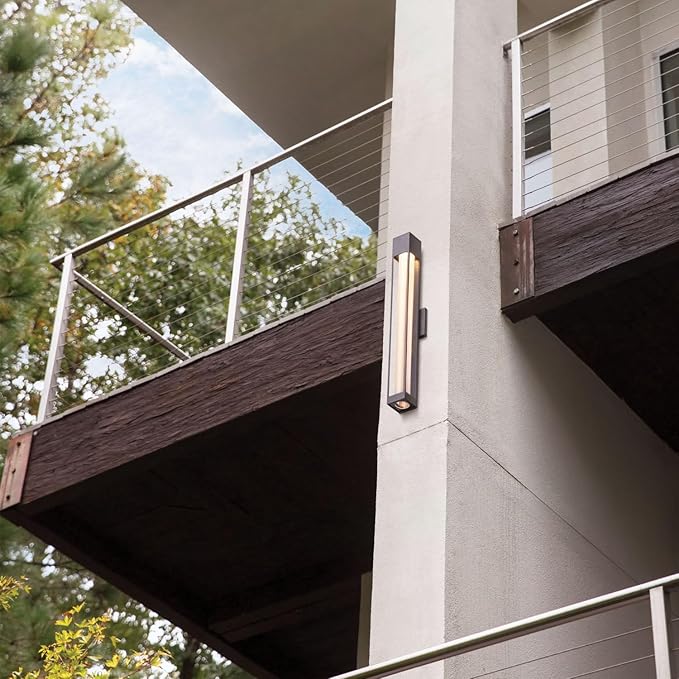 Hinkley Vapor Large Wall Mount Lantern - Modern, 1-Light, Aluminum, Crackle Glass, Bulb Included - Bronze Finish | Lumora