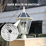LUTEC LED Post Solar Light Outdoor,Dusk to Dawn Vintage Street Lights, 300LM, 2700K,Cast Aluminum Solar Pole Lights | Lumora