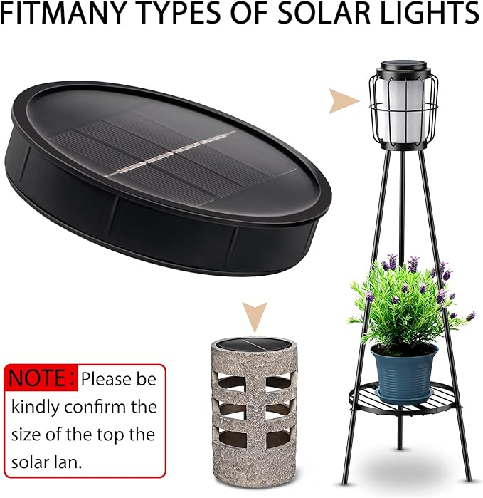 2 Pack Solar Lights Replacement Top DIY Solar Lights Panel for Outdoor solars Lights