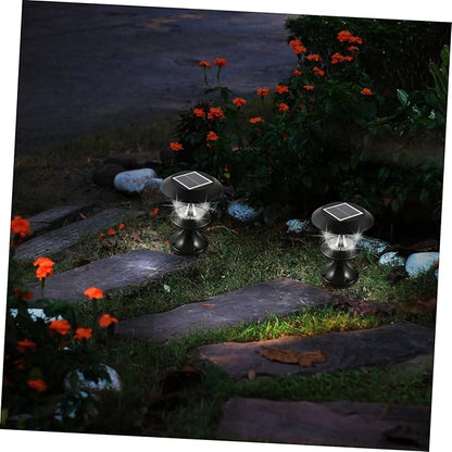 TEHAUX Round Led Solar Lawn Light Energy-Saving Solar Garden Lamp for Pathways Patios and Yards Durable Easy to Install Eco-Friendly Outdoor Lighting