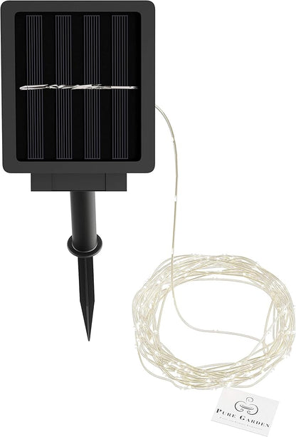 Pure Garden Solar-Powered 100 Fairy Lights, Warm White