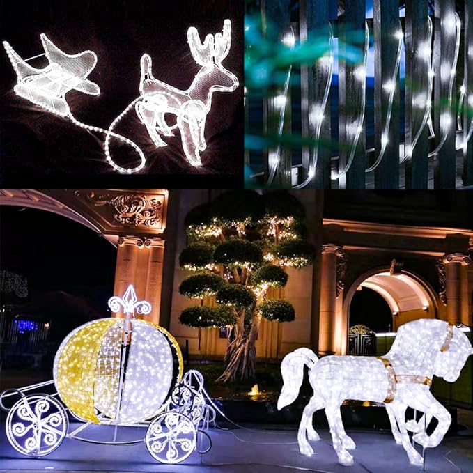 Honche Solar Rope Light 33FT 100LED IP65 Waterproof Outdoor LED Copper Fairy String Tube Lights for Party Gazebo | Lumora