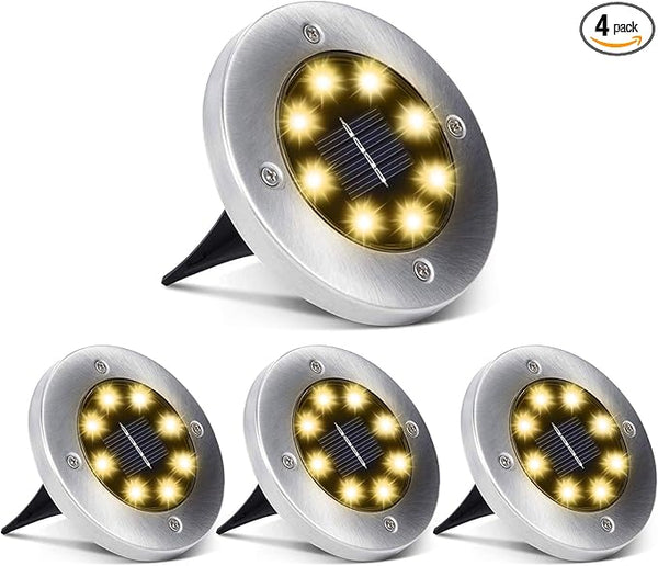Aogist Solar Ground Lights, LED Garden Disk Lights In-Ground Outdoor Landscape Lighting for Lawn Patio Pathway Yard | Lumora