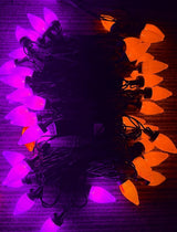Abeja Halloween String Lights Outdoor, 26Ft C7 Purple and Orange String Lights with 50 LED Purple/Orange Ligths for | Lumora