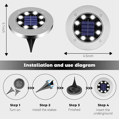 Solar Lights Outdoor 16 Pack, Solar Garden Outdoor Waterproof Pathway Lights Bright In-Ground Light Outdoor Lighting Decor for Lawn, Patio, Yard, Driveway, Step and Walkway White Light