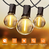 OHLUX 120FT Solar String Lights Outdoor with Remote, Commercial Grade Patio Lights with 52 Shatterproof G40 Globe | Lumora