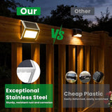 JSOT Solar Lights Outdoor for Deck,Waterproof Solar Powered Steps Light Outdoor Wireless LED Lamp Fence Lighting | Lumora