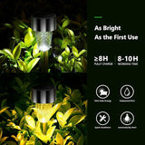 12Pack Solar Lights Outdoor Decorative, 8H Waterproof Auto Solar Garden Lights, Anti-Deform Stainless Steel Pathway | Lumora