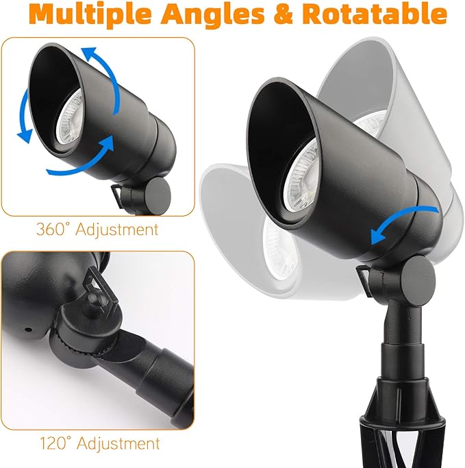 Landscape Lighting 12V 5W LED Landscape Spotlight Cast-Aluminum Waterproof Outdoor Low Voltage 450 Lumen Warm White | Lumora