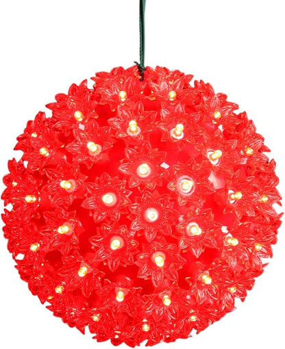 LUCKY SHINE 7.5" Starlight Sphere Lights with 100 Count Red LED Lights, UL Listed and Commercial Grade, for Indoor and Outdoor Christmas Trees, Proches, Patio.