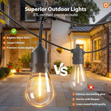 addlon 100FT Outdoor String Lights with Remote Dimmable Patio Lights Waterproof Shatterproof Edison Bulb for | Lumora
