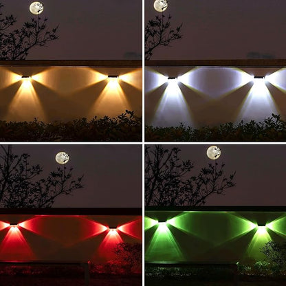 Solar Fence Lights 8 Pack Solar Fence Lights Outdoor with 3-Side Lighting, 9 Colors＆11 Lighting Modes, IP65 Waterproof, Fence Lights Solar Powered for Outside Wall Backyard Step Patio Deck Garden
