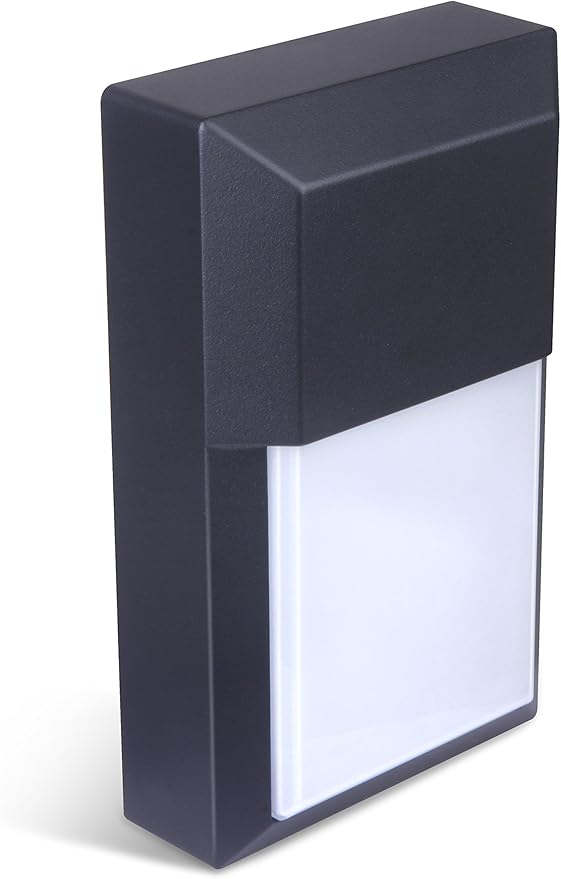 LIT-PaTH Outdoor LED Wall Lantern, Wall Sconce Lights Porch Lighting Fixture, 12W 1000 Lumens, Aluminum Housing Plus PC, 3000K Black Finish, 1-Pack