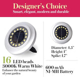 Solar Ground Light 8 Packs, Upgraded 16-LEDs Solar Outdoor Light for Patio, Mower-Friendly Withstand 200lbs Solar | Lumora