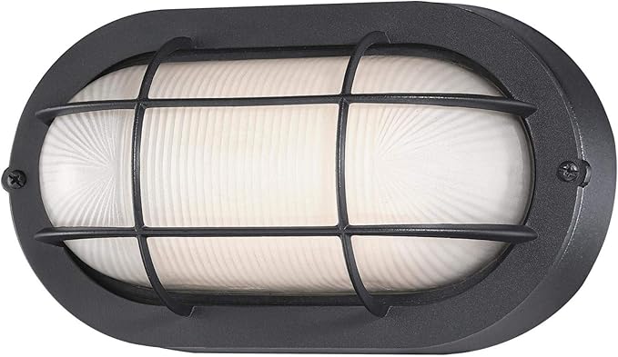 Westinghouse 6113700 Traditional One-Light Dimmable LED Outdoor Wall Light, Textured Black Finish, White Glass | Lumora
