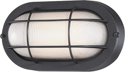 Westinghouse 6113700 Traditional One-Light Dimmable LED Outdoor Wall Light, Textured Black Finish, White Glass