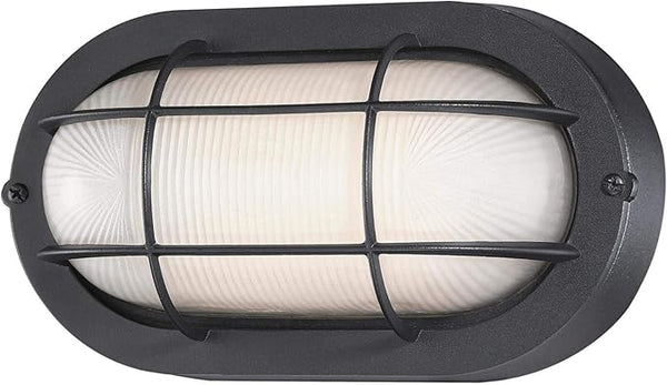 Westinghouse 6113700 Traditional One-Light Dimmable LED Outdoor Wall Light, Textured Black Finish, White Glass | Lumora