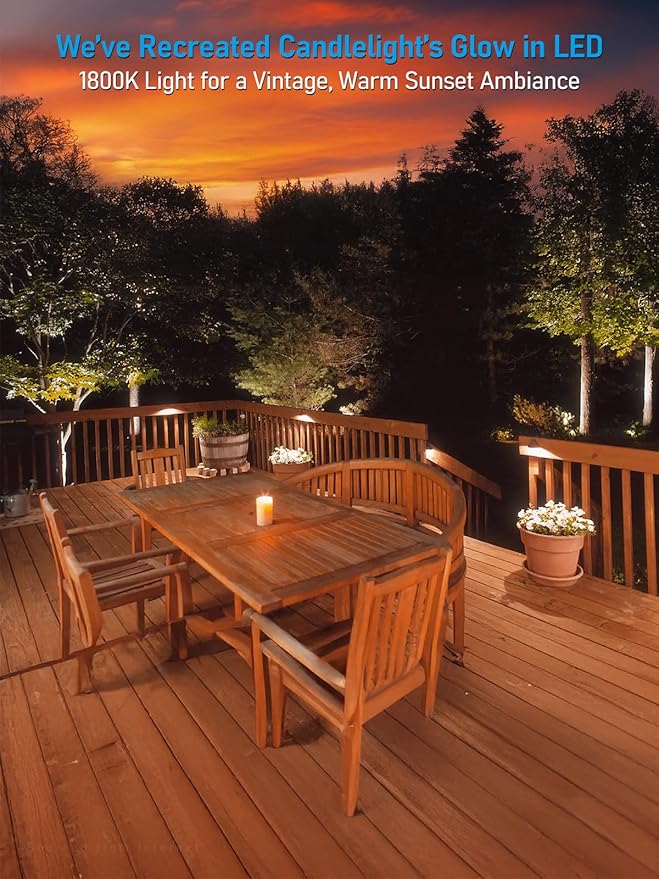 LEONLITE 8-Pack 5CCT Low Voltage LED Deck Light, 12-24V AC/DC Triangle Stair Railing Light, CRI90, IP65, Aluminum | Lumora