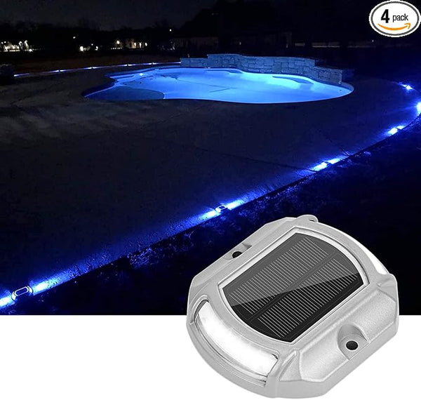 VOLISUN Solar Driveway Lights Dock Deck Lights 4-Pack,2 Colors in 1, LED Solar Powered Waterproof Outdoor Warning | Lumora