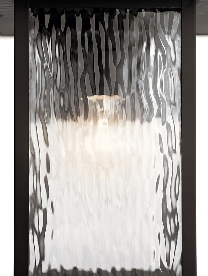 Kichler Capanna 13.25" Outdoor Wall Light in Olde Bronze®, 1-Light Exterior Wall Sconce Porch Light with Clear Water Glass, (13.25" H x 8.5" W), 49925OZ