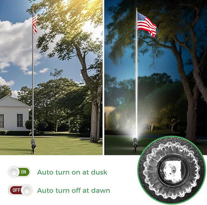 LOTMOS 30W Flag Pole Lights, 2 Pack Dusk to Dawn LED Spot Outdoor with 9.68FT Cord, 120V Plug in 6000K Ultra Bright Bullet Landscape Palm Tree Light with Photocell Sensor for Yard Lawn Statue