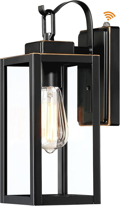 GRUENLICH Dusk to Dawn Outdoor Wall Lantern, Wall Sconce for Porch Lighting Fixture, E26 Base Max 60W, Metal Housing Plus Glass, Oil Rubbed Bronze Finish, Bulb Not Included, 1-Pack