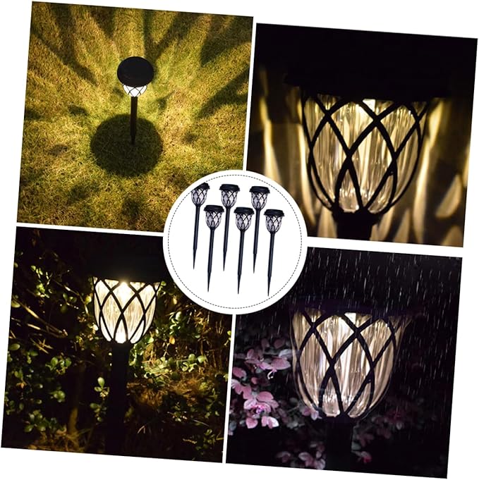 DOITOOL 6pcs Solar Outdoor Garden Lights Led Lawn Lamp for Pathway and Landscape Decor Solar Stake Lights Automatic Day Night Function