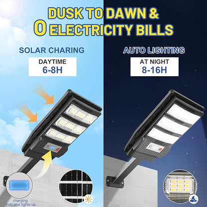 Solar Lights Outdoor Waterproof 2 Pack, Flood Lights Motion Sensor Solar Powered, Dusk to Dawn Outdoor Lighting Remote Control, Street Security Wall Lamp Exterior for Yard Patio Garden Outside