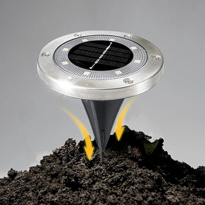 SEIWEI Solar Lights Outdoor, Garden Deck Solar Disk Lights Waterproof - 8 LED Outdoor in-ground Solar Lights for | Lumora