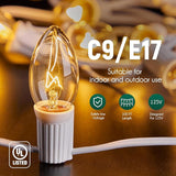 C9 Light Strand, 2 Pack 100 FT Outdoor String Lights Christmas Stringer with 100 Sockets for Christmas Decor Patio | Lumora