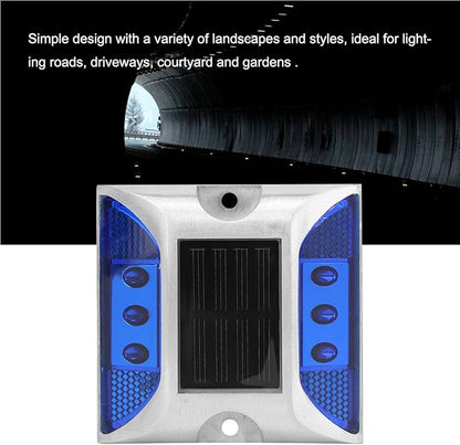 Driveway Solar Pathway Lights, LED Ground Lights Cast Aluminium with 800mAh Battery for Road Garden Yard (Blue)