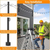 8 Pack 2.8FT String Light Poles,Light Poles for Outside String Lights,Outdoor Light Poles Metal Pole Stand for | Lumora