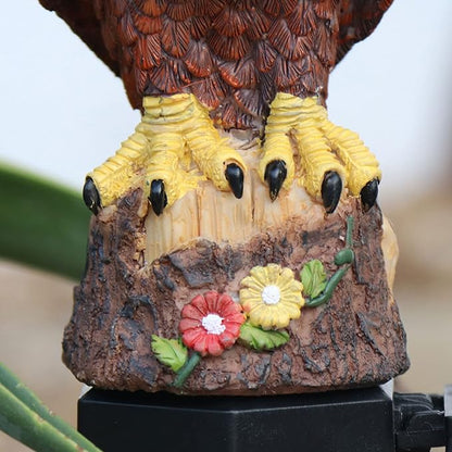 Solar Eagle Garden Lights Animal Bird Art Decor LED Lights with Stake Resin Eagle Figurine Stake Light Garden Camping Eagle LED Light Outdoor Landscape Path Lights(#1)