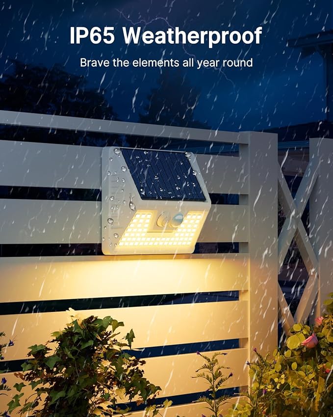 12 Pack Solar Lights Outdoor Motion Sensor, Waterproof Fence Lights with 3 Lighting Mode, Warm White LED Deck | Lumora