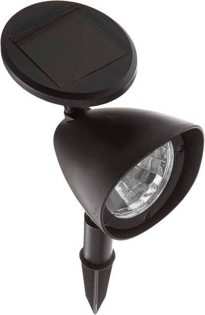 Solar Powered Lights (Set of 4)- LED Outdoor Stake Spotlight Fixture for Gardens, Pathways, and Patios by Pure Garden, Black