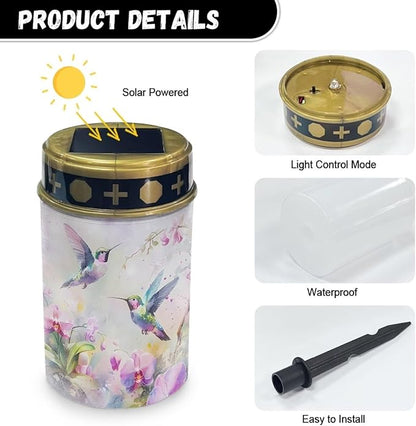 Flower Hummingbird Solar Lights Outdoor Waterproof in Memory of Loved Ones and Friends