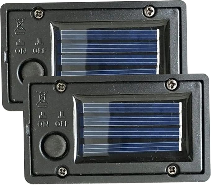 Solar Batteries for Outdoor Solar Lights 2Pcs Waterproof Battery Box Replacement Solar Light Parts 2.8x1.6'' Solar Lantern Replacement Top with Light Sensor DIY Garden Solar Light Kit