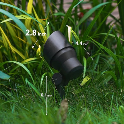 GOODSMANN Low Voltage Landscape Flood Light 3W LED 200 Lumen Outdoor Spotlight 3000K Warm White Replaceable LED Outside Hardwired Lighting with Metal Stake Cable Connector Replaceable