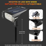 Solar Spotlights Outdoor, 40 LED s Color Changing RGB Waterproof Landscape Lights with 9 Light Modes, Colored Solar | Lumora