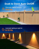 12 Pack Decorative Solar Powered Fence Lights Outdoor Waterproof with Warm White LED Spot Lens, for Outside Wall | Lumora