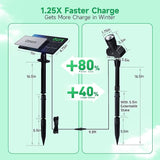 Solar Spot Lights Outdoor, Adjustable Angle Waterproof Landscape Spotlight, All Night LED Uplights Separate Panel | Lumora