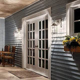 Kichler Chesapeake 14.75" 3 Light Outdoor Wall Light with Clear Beveled Glass in Black | Lumora