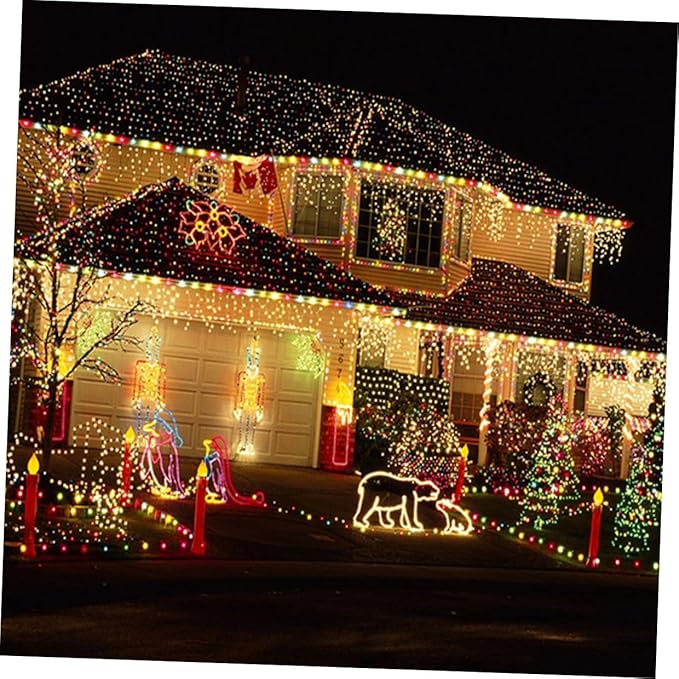 2 Sets Solar LED String Lights Multi-Color Bulbs Outdoor Garden Christmas Decorations for Patio Tree Party